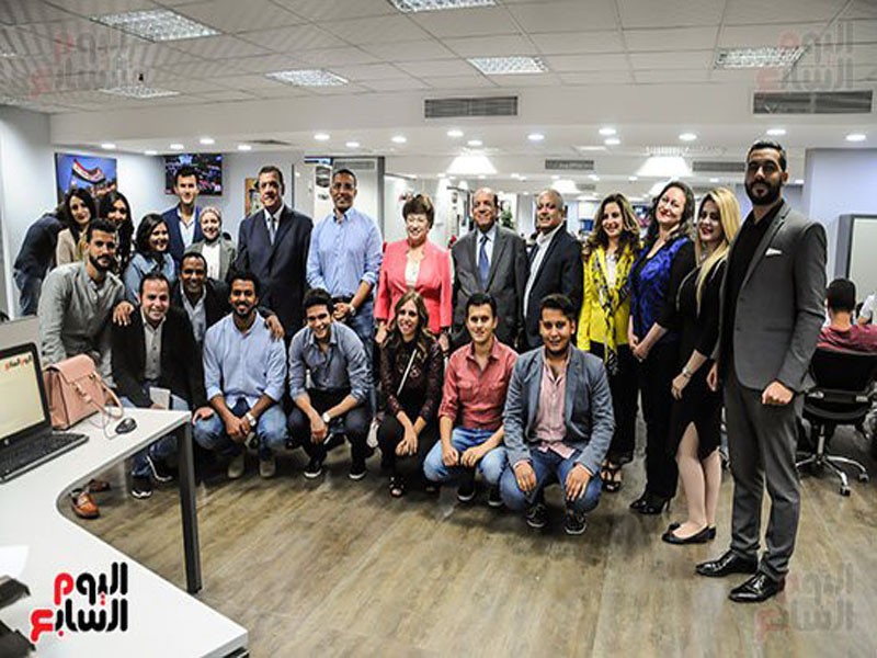 Dr Nawal Degwy and a delegation from MSA university visits Youm7