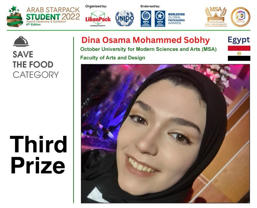 Third Prize Save the Food Category: Dina Osama Mohammed Sobhy