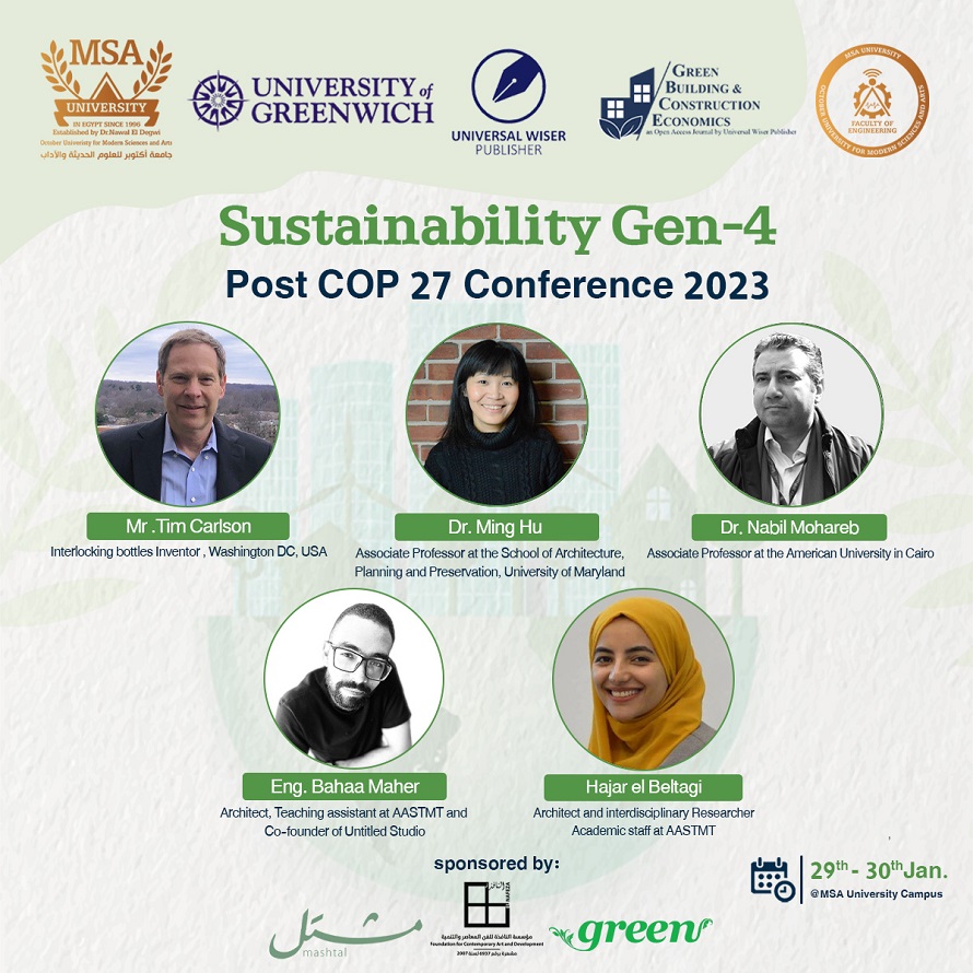 Sustainability GEN-4 Post COP 27 Conference 2023 - Keynote Speakers