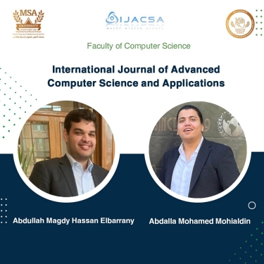 Congratulations the Senior Students Abdalla Mohamed and Abdullah Magdy